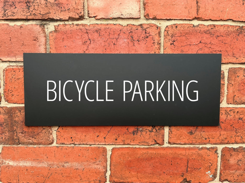 Bicycle Parking Sign Midnight Black Landscape - The Sign Shed