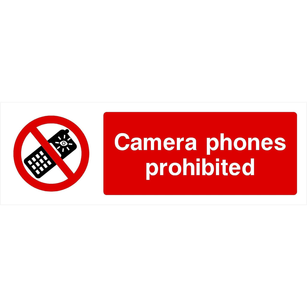 Camera Phones Prohibited Sign Landscape - The Sign Shed