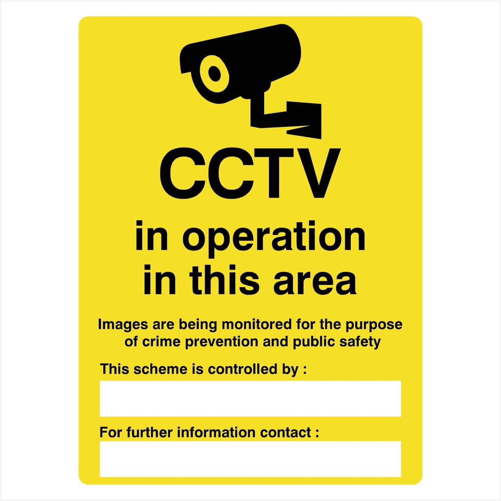 CCTV in Operation in This Area Security Sign - The Sign Shed