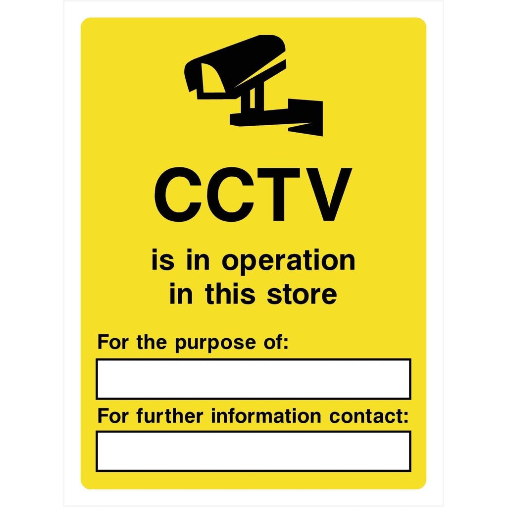 CCTV in Operation In This Store Sign - The Sign Shed