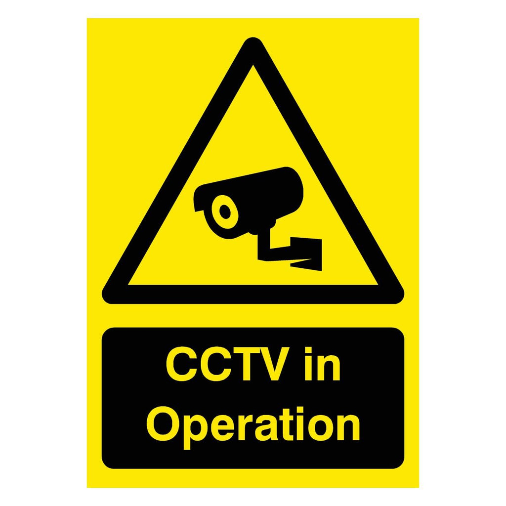 CCTV In Operation Yellow Sign - The Sign Shed