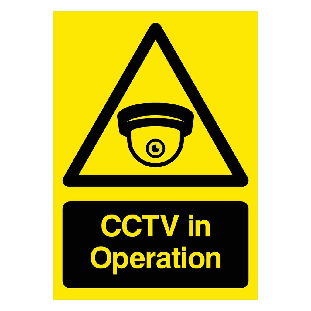 CCTV In Operation Yellow Sign - The Sign Shed