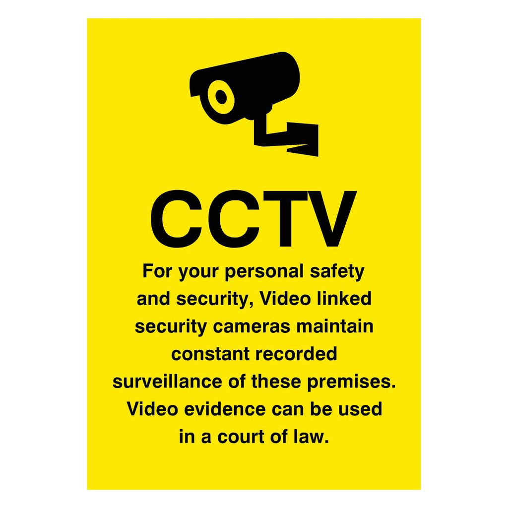 CCTV Personal Safety Yellow Sign - The Sign Shed