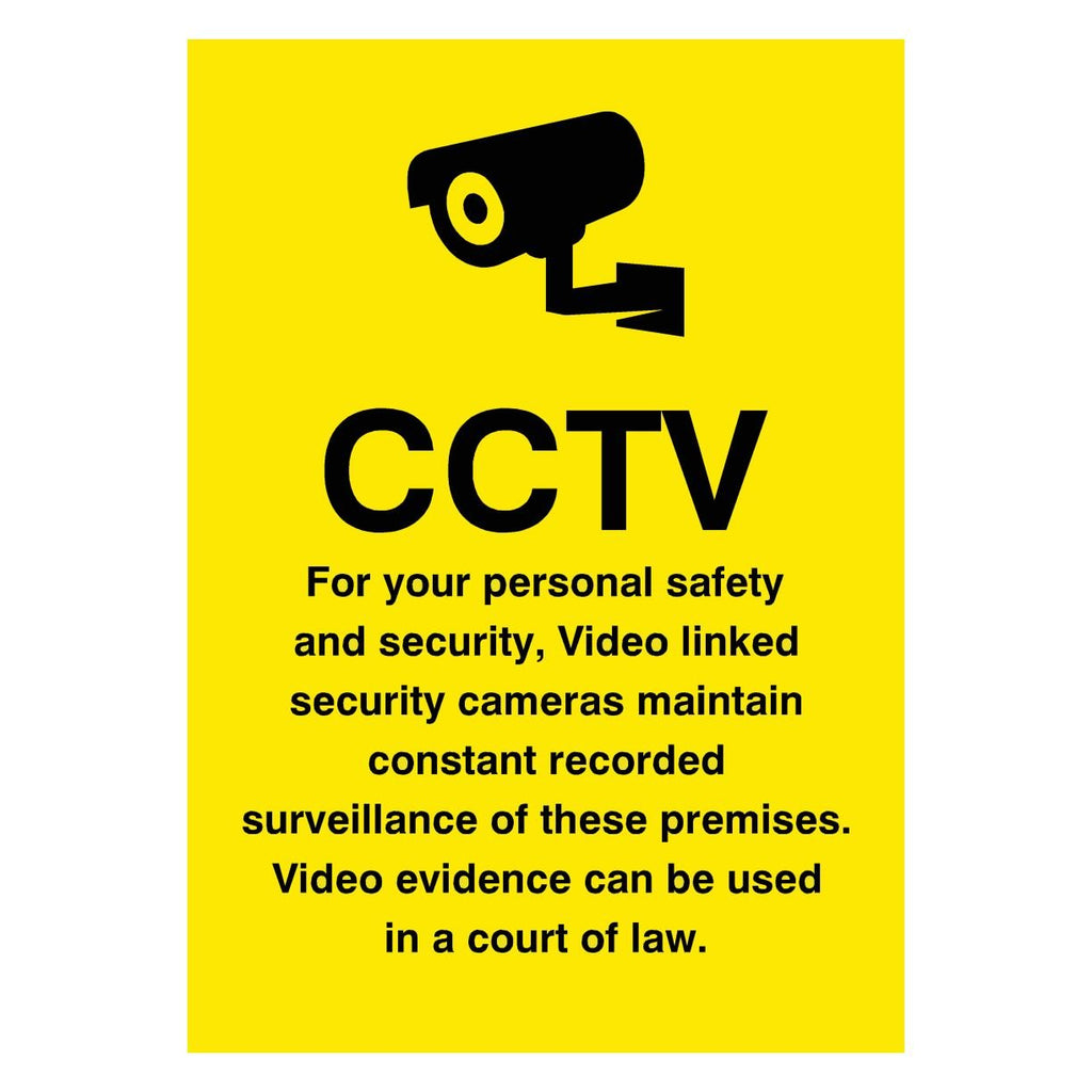 Yellow CCTV Signs