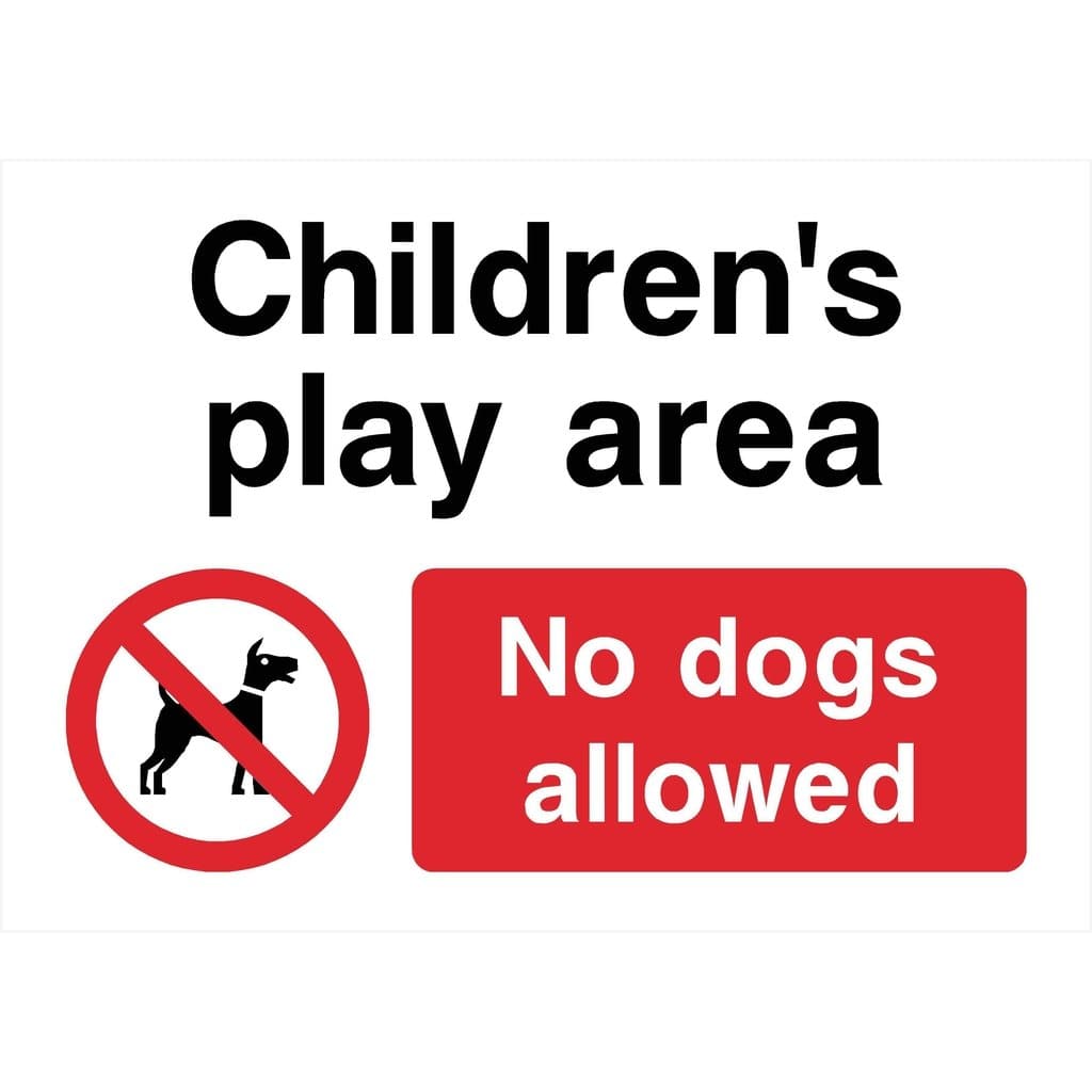 Children's Play Area No Dogs Allowed (With Channels & Clips) - The Sign Shed