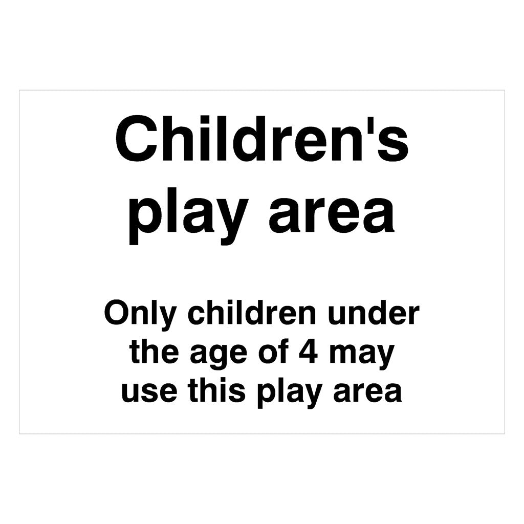 Children's Play Area Under 4 Sign - The Sign Shed
