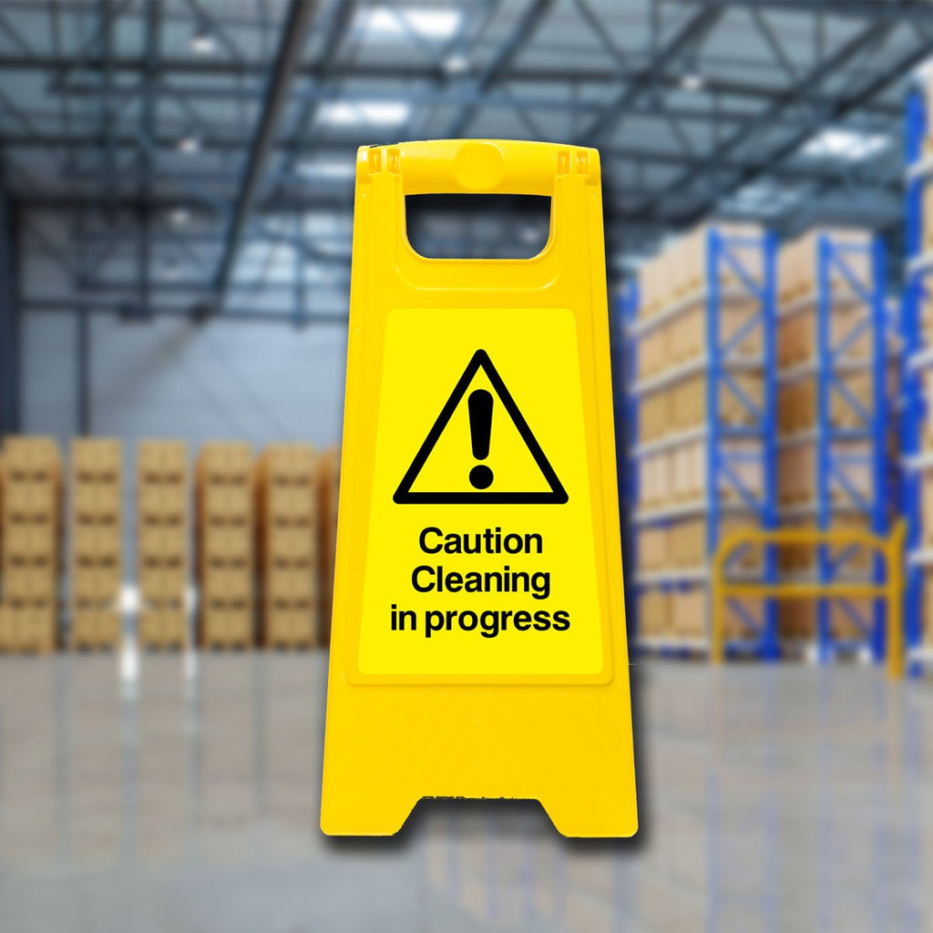 Fixture Clean Sign Cleaning In Progress Freestanding A Board Sign