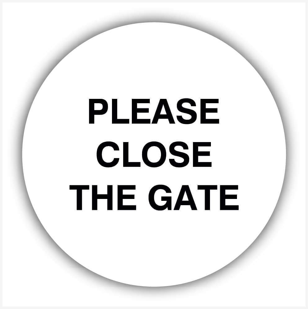 Close The Gate White Waymarker sign - The Sign Shed