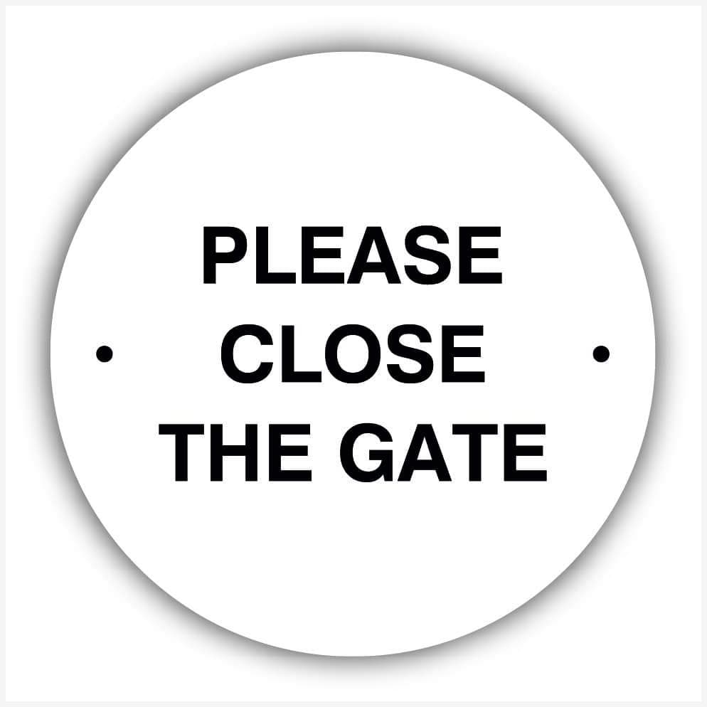 Close The Gate White Waymarker sign - The Sign Shed