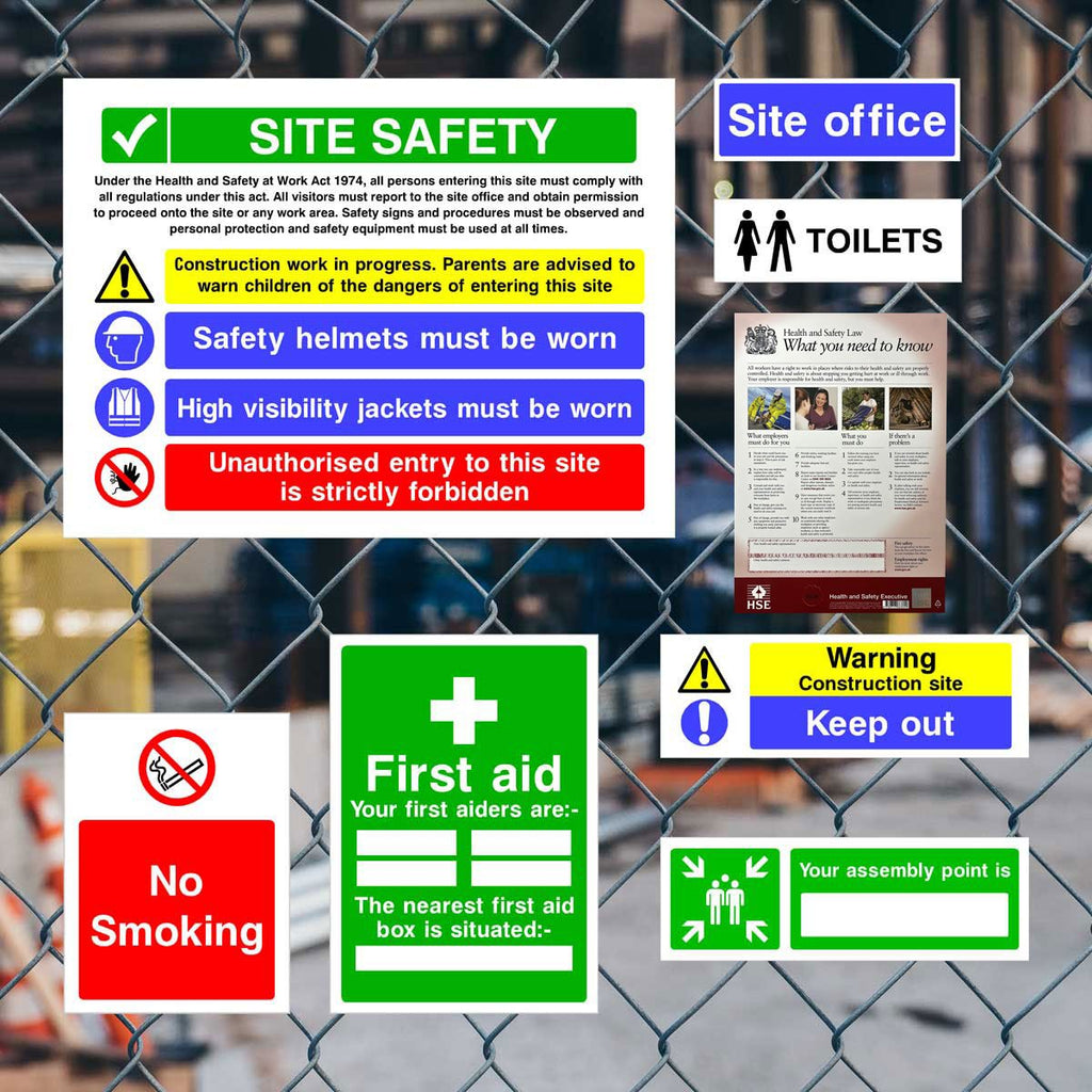 Complete Construction Site Safety Sign 10 Pack - Starter Pack H - The Sign Shed