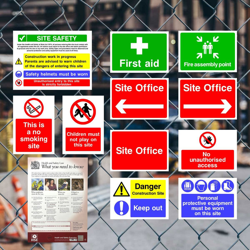 Complete Construction Site Safety Sign 11 Pack - Starter Pack E - The Sign Shed