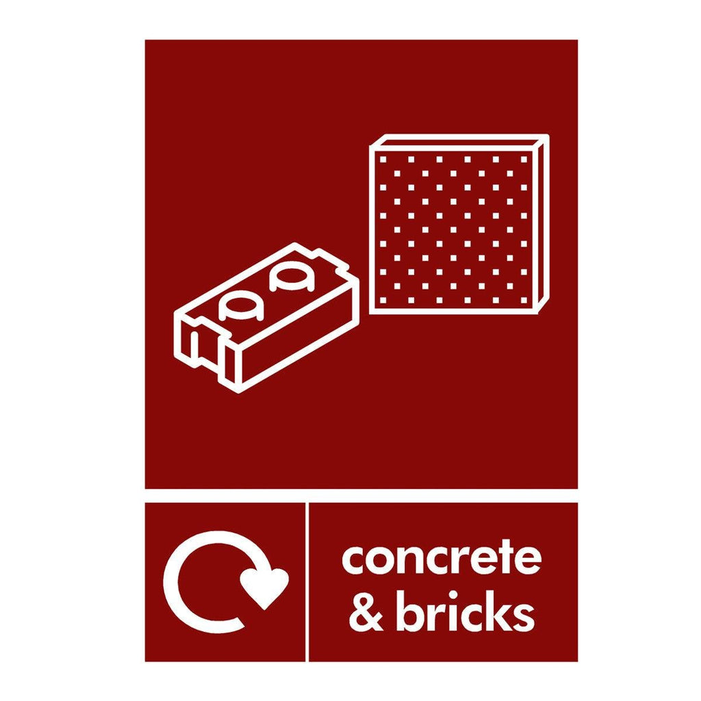 Concrete And Bricks Recycling Sign - The Sign Shed