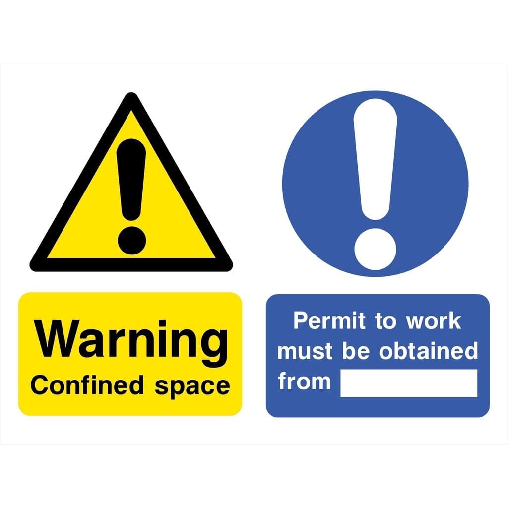Confined Space Permit To Work Sign - The Sign Shed