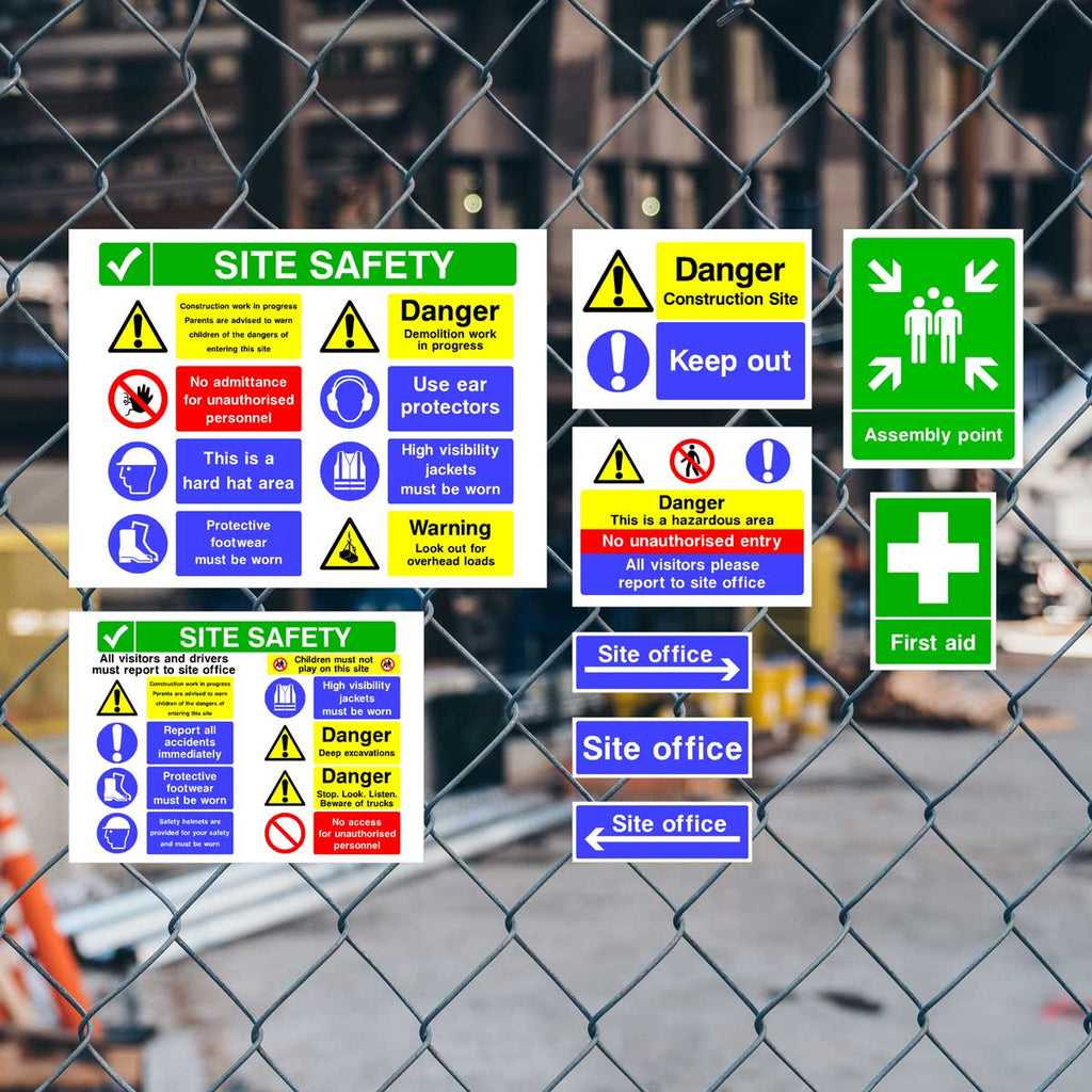 Construction Site Safety Sign 10 Pack - Pack 1 - The Sign Shed