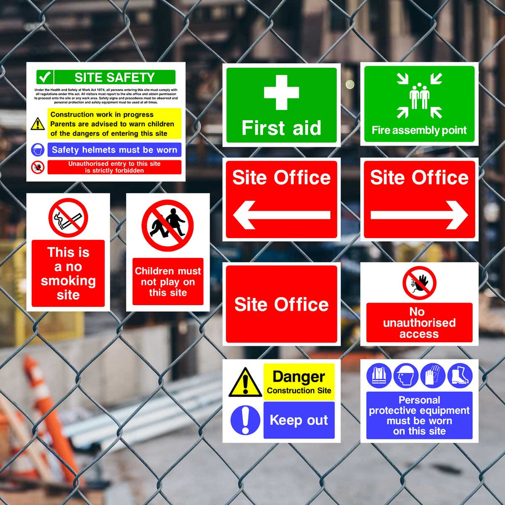 Construction Site Safety Sign 11 Pack - Starter Pack E - The Sign Shed