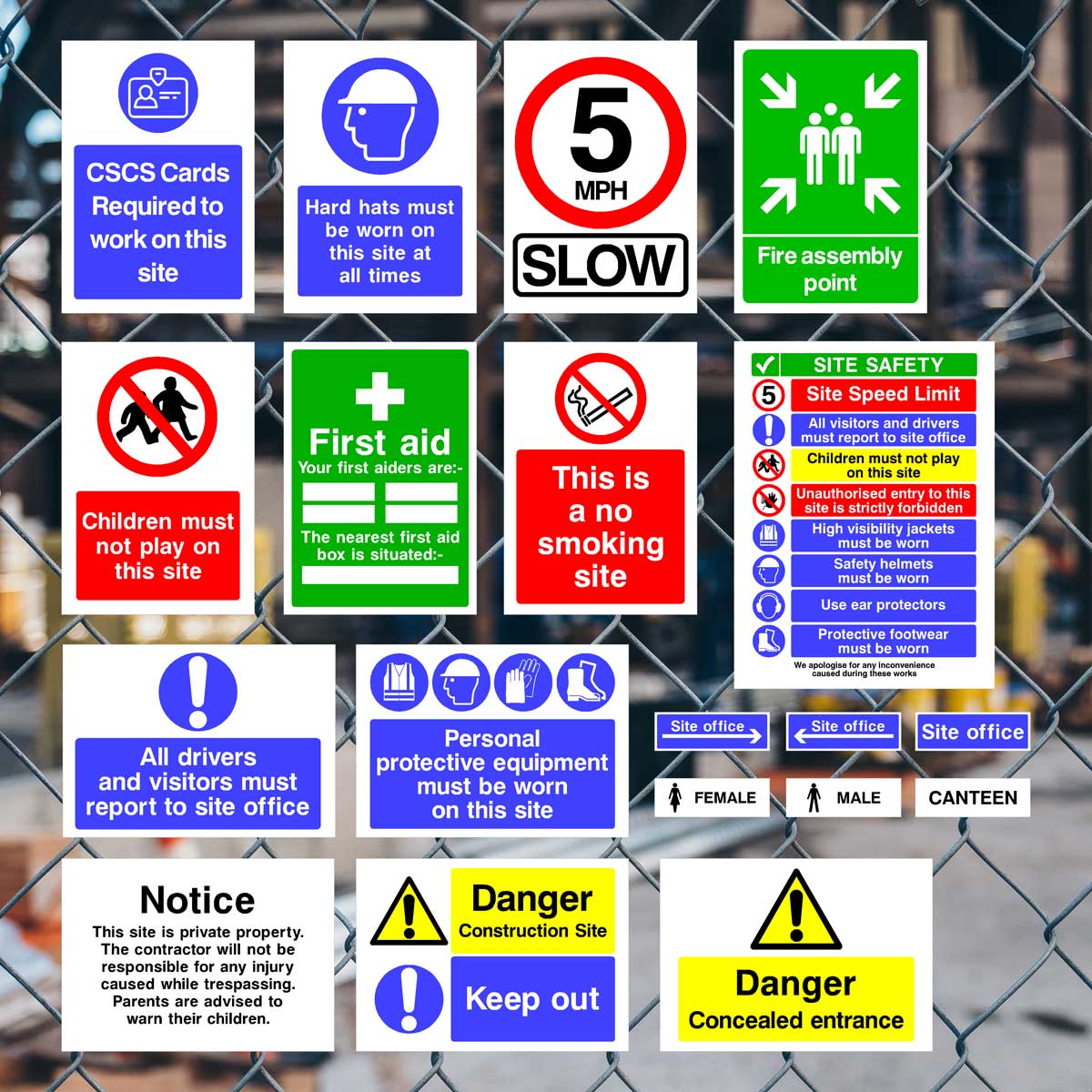 Construction Site Starter Sign Pack G – The Sign Shed