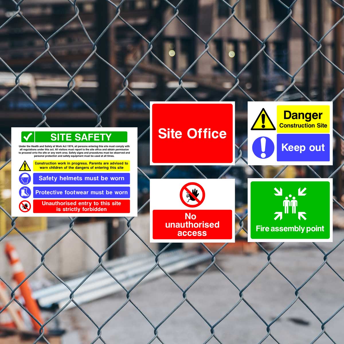 Construction Safety Sign Pack C – UK HSE Compliant Signs – The Sign Shed