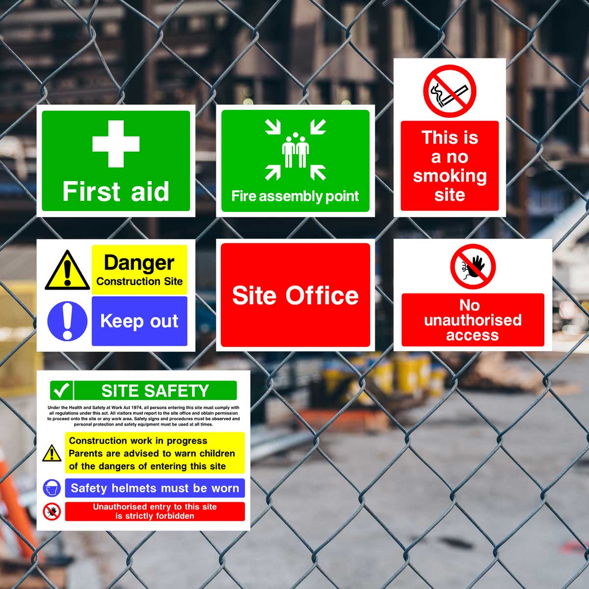 Construction Site Safety Sign Pack D – 7 Signs – The Sign Shed