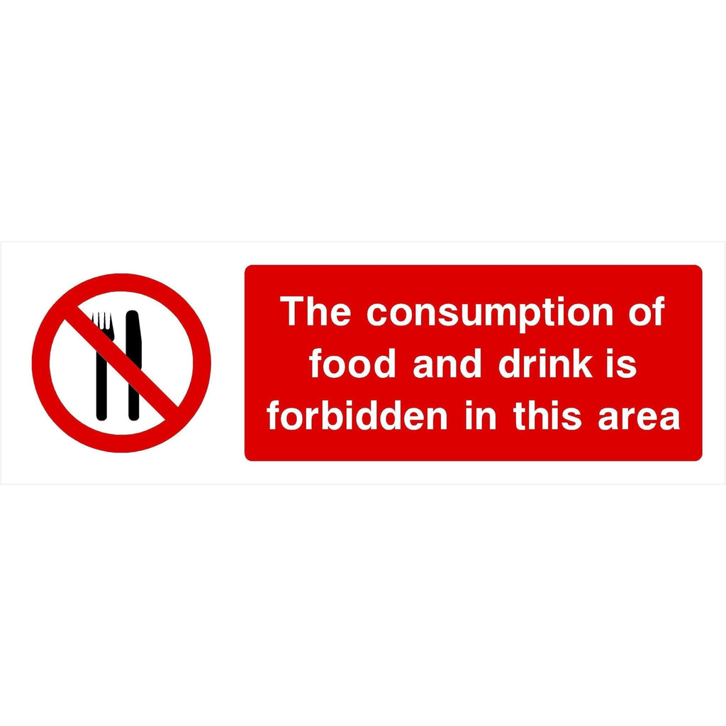 Consumption Of Food Drink Forbidden Sign - The Sign Shed