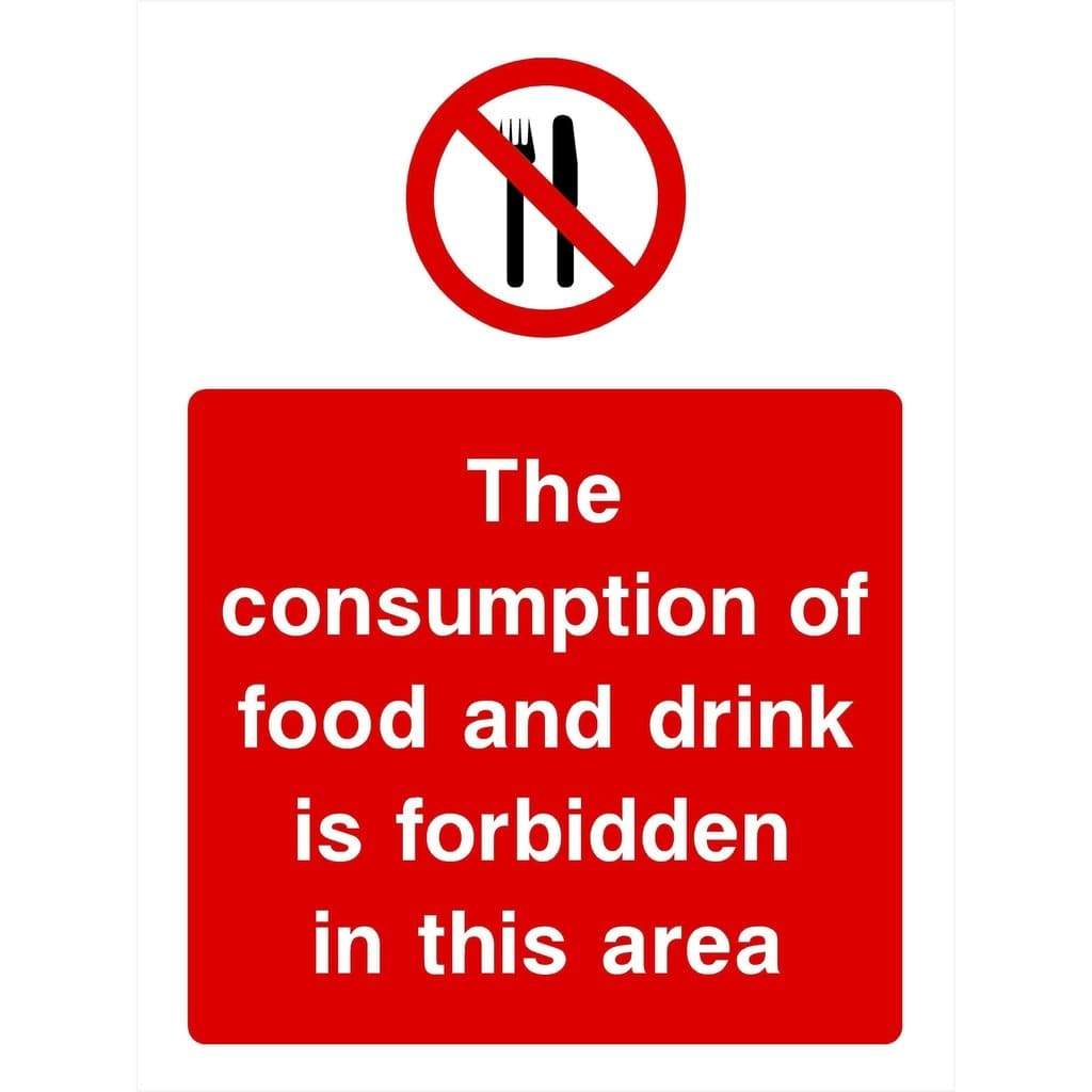 Consumption Of Food Or Drink Forbidden Sign - The Sign Shed