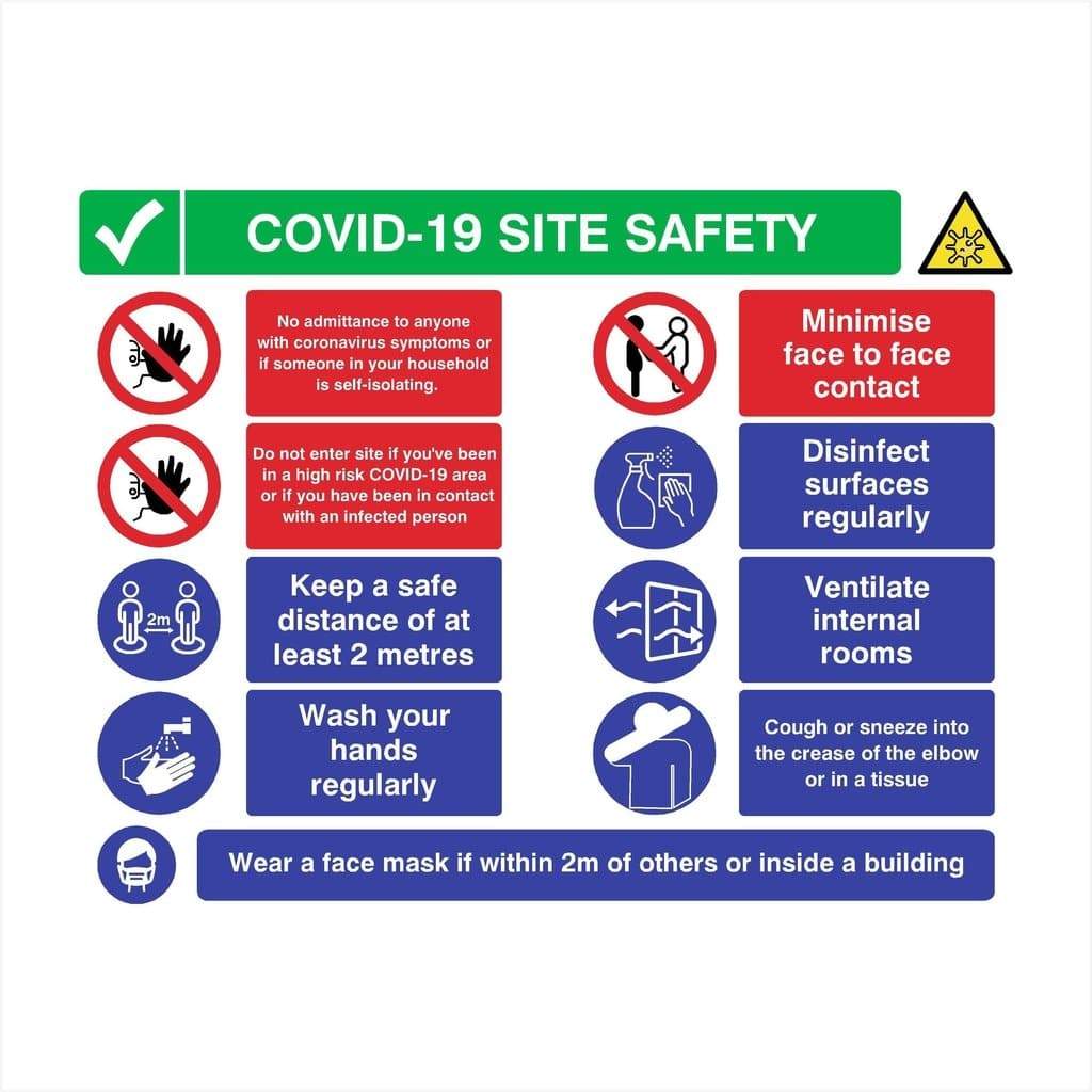 Coronavirus Site Safety Sign landscape - The Sign Shed
