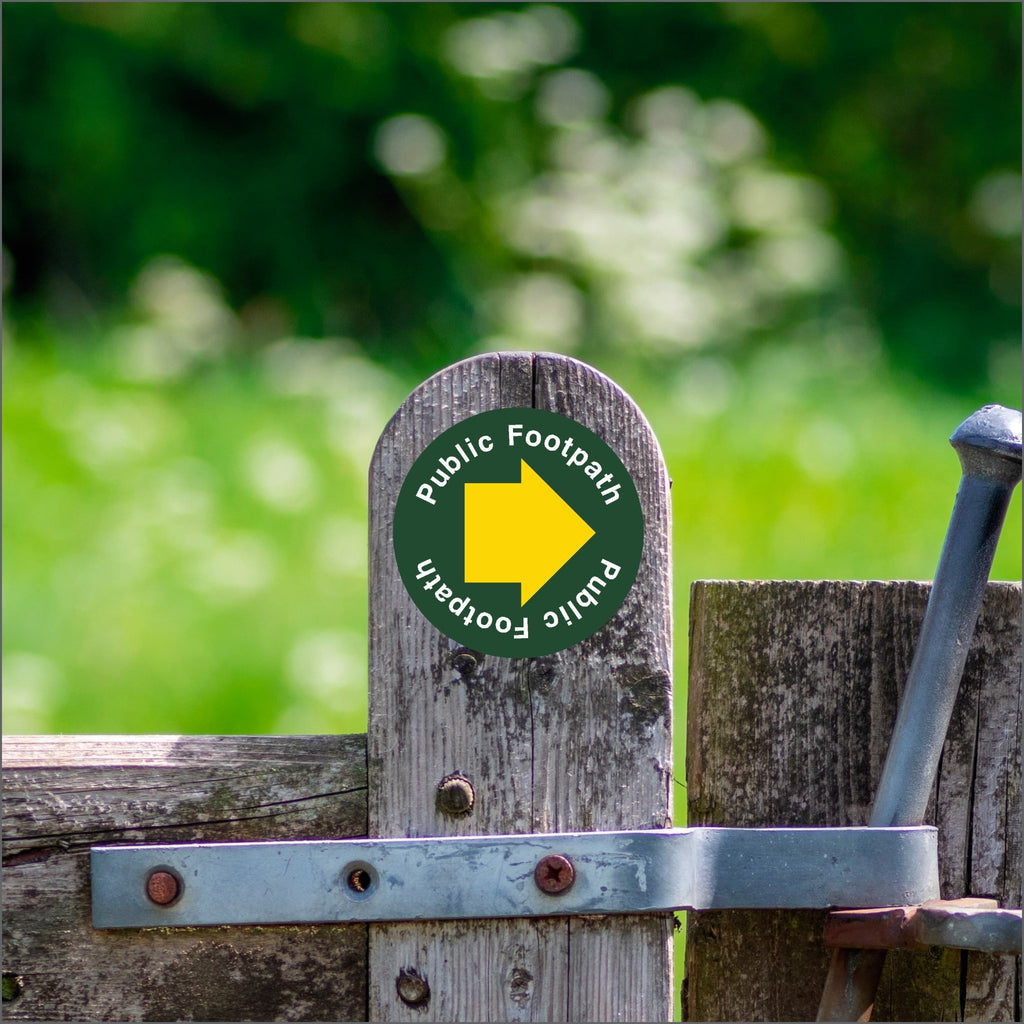 Countryside Public Footpath Yellow Arrow Waymarker sign - The Sign Shed