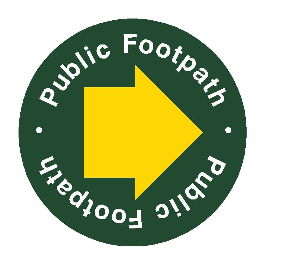 Countryside Public Footpath Yellow Arrow Waymarker sign - The Sign Shed