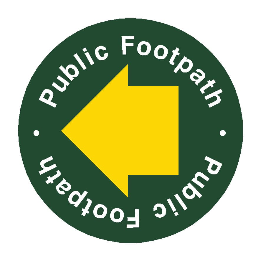Countryside Public Footpath Yellow Arrow Waymarker sign - The Sign Shed
