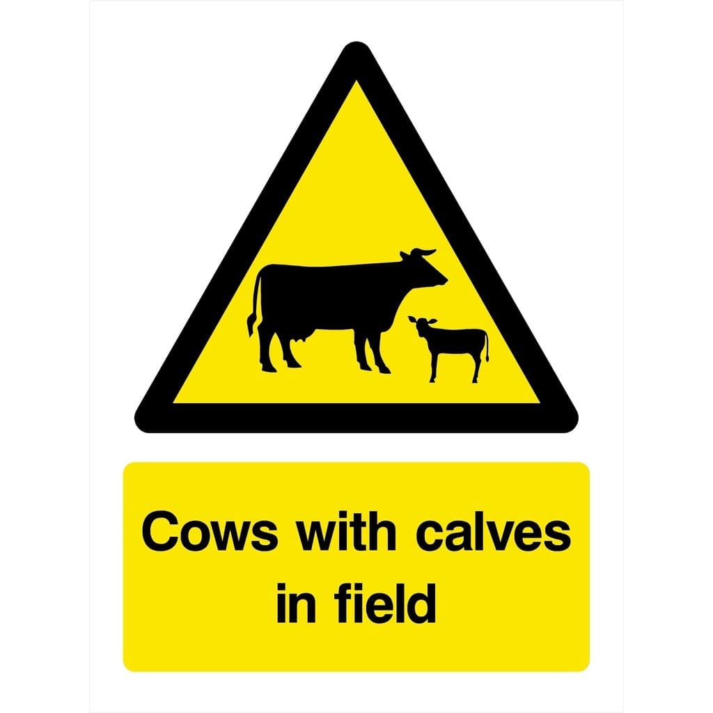 Cows with Calves in Field Warning Sign - The Sign Shed