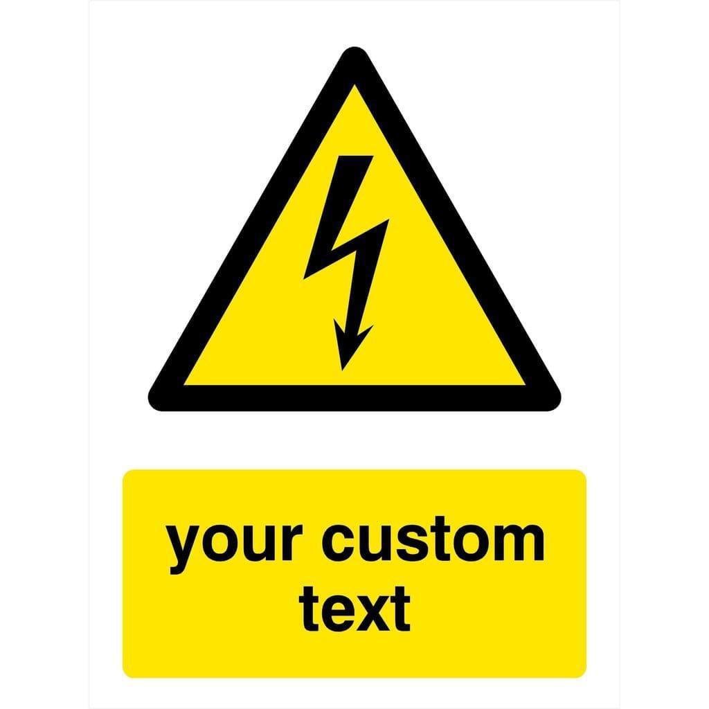 Custom Electrical Hazard Warning Sign Portrait - The Sign Shed