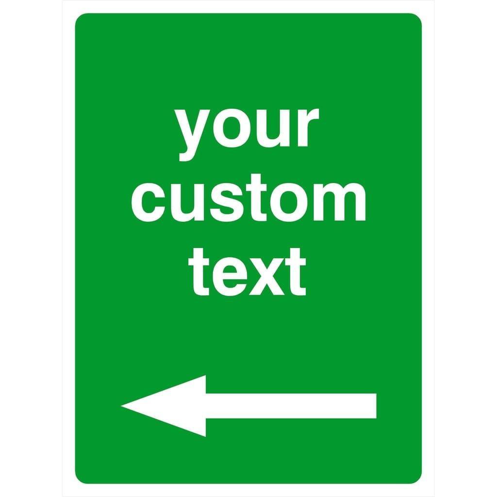 Custom Green Sign With Left Arrow - The Sign Shed