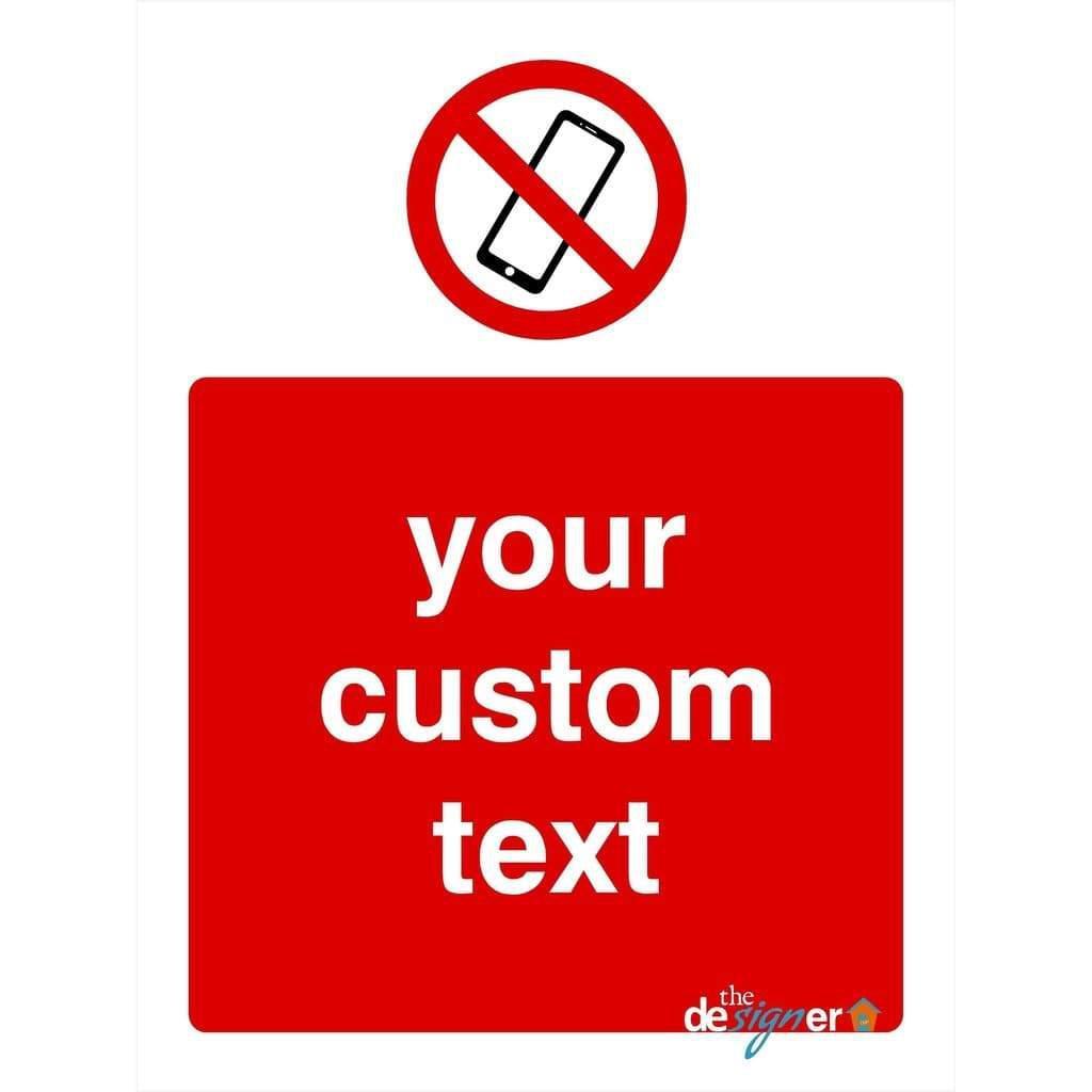 Custom No Mobile Phones Sign - The Sign Shed