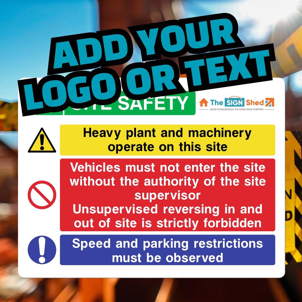 Custom Site Safety Sign - Heavy Plant And Machinery - The Sign Shed