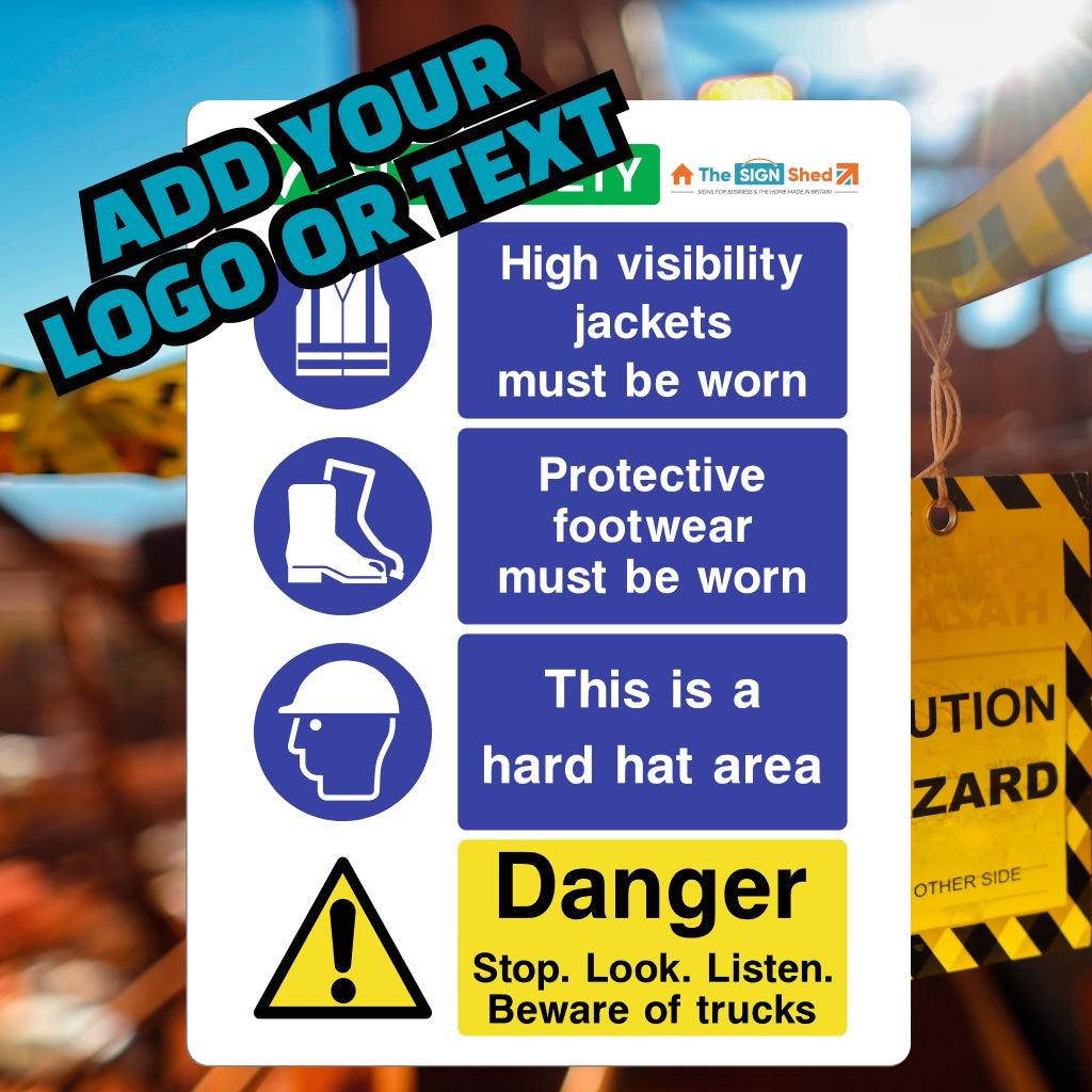 Custom Site Safety Sign - High Visibility Jackets - The Sign Shed