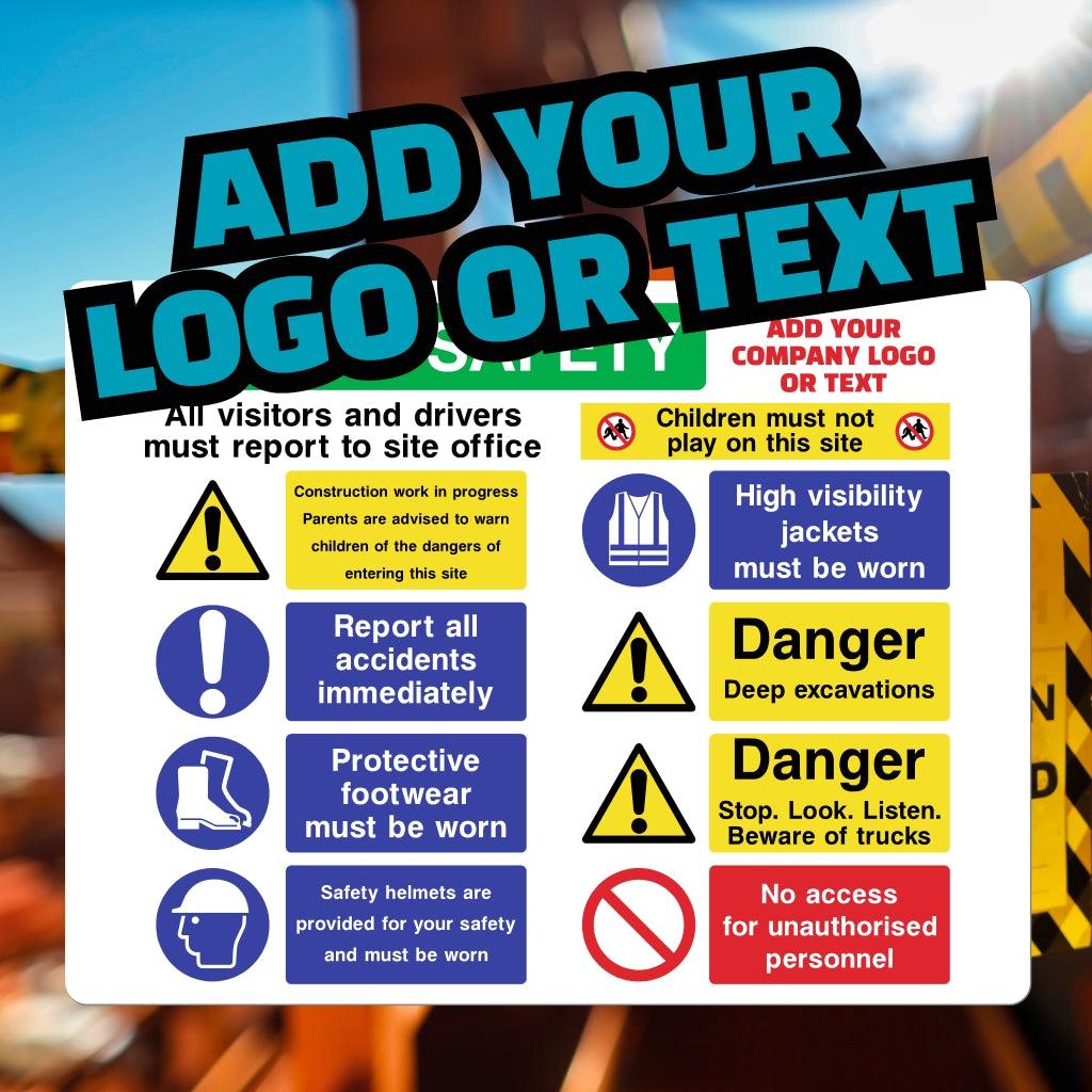 Custom Site Safety Sign - Visitors Must Report - The Sign Shed