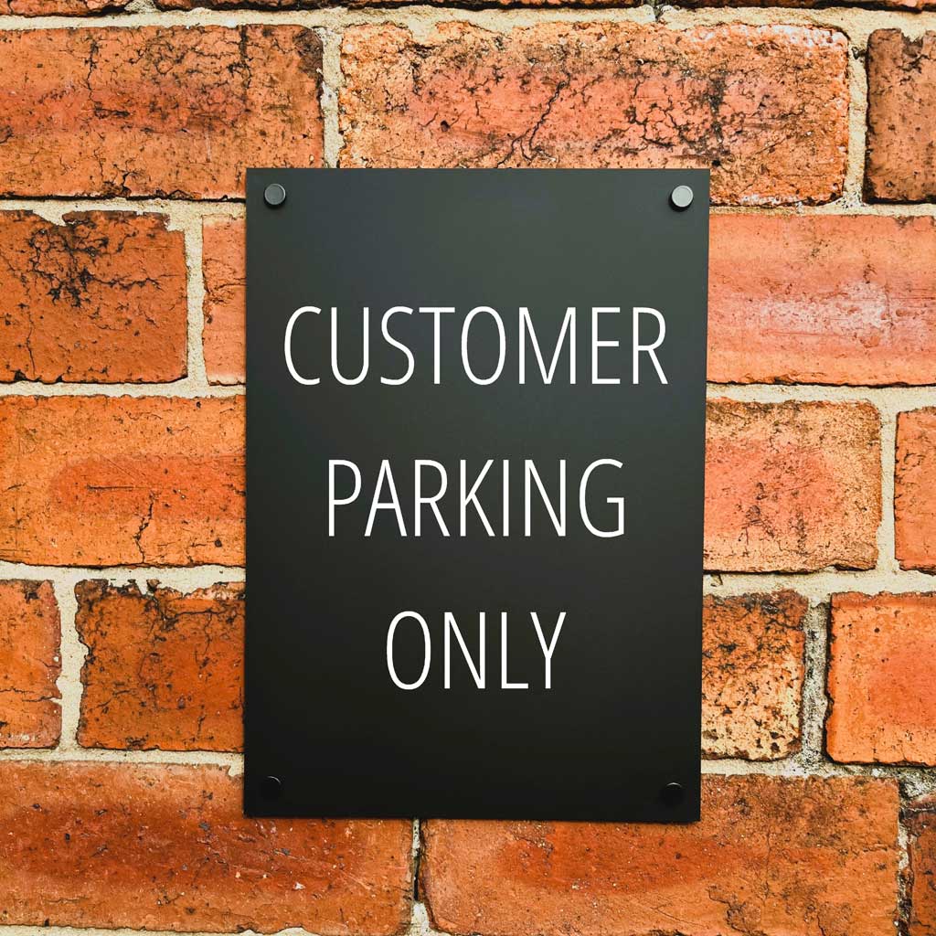 Customer Parking Only Sign Midnight Black - The Sign Shed
