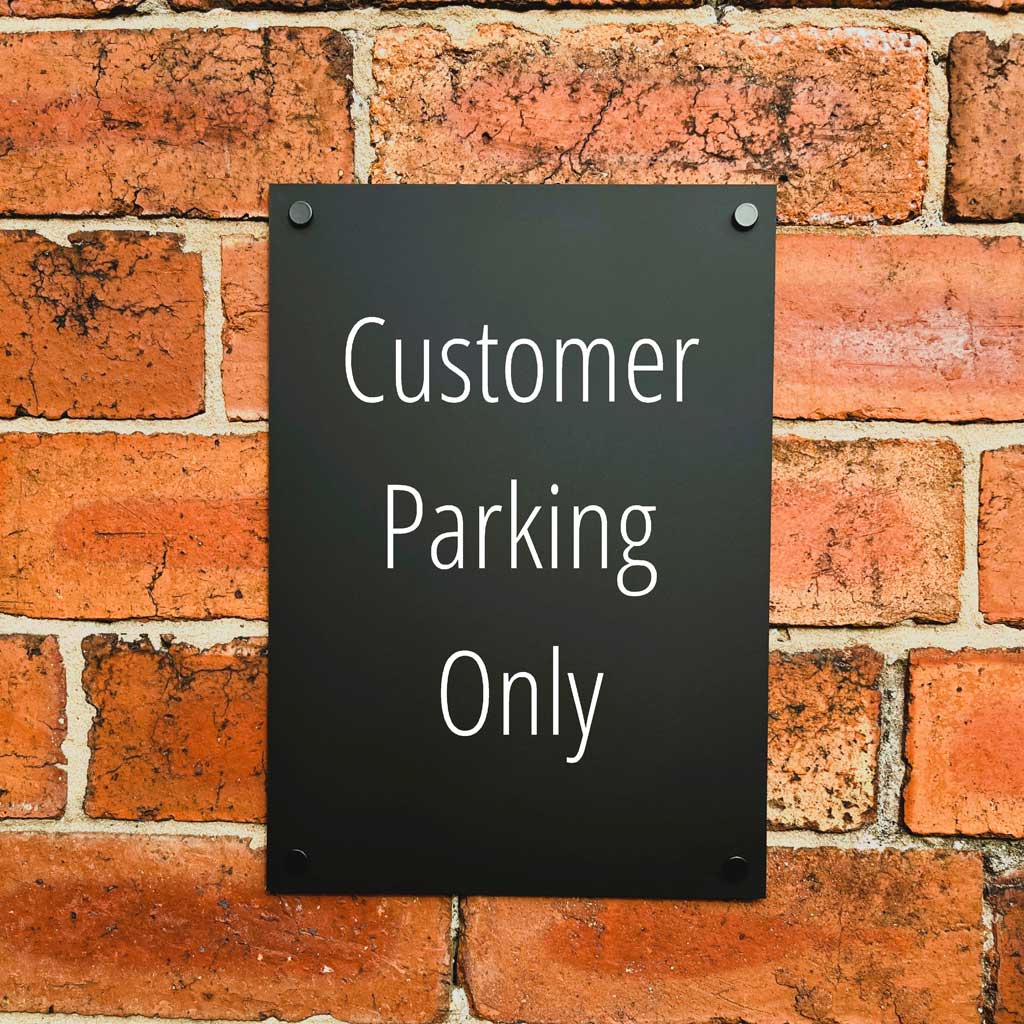 Customer Parking Only Sign Midnight Black - The Sign Shed