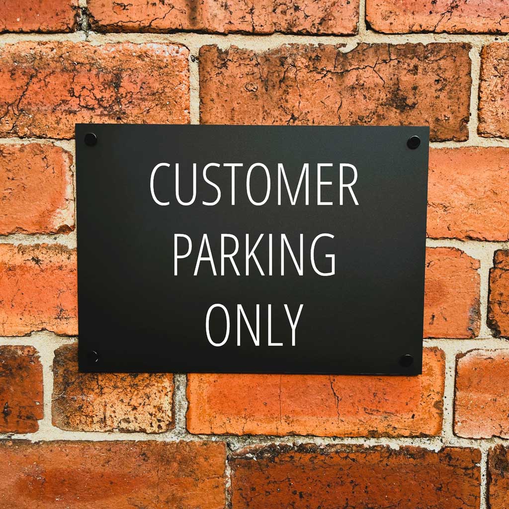 Customer Parking Only Sign Midnight Black Landscape - The Sign Shed