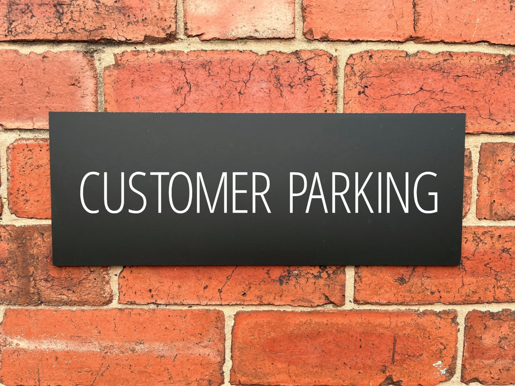 Customer Parking Sign Midnight Black Landscape - The Sign Shed