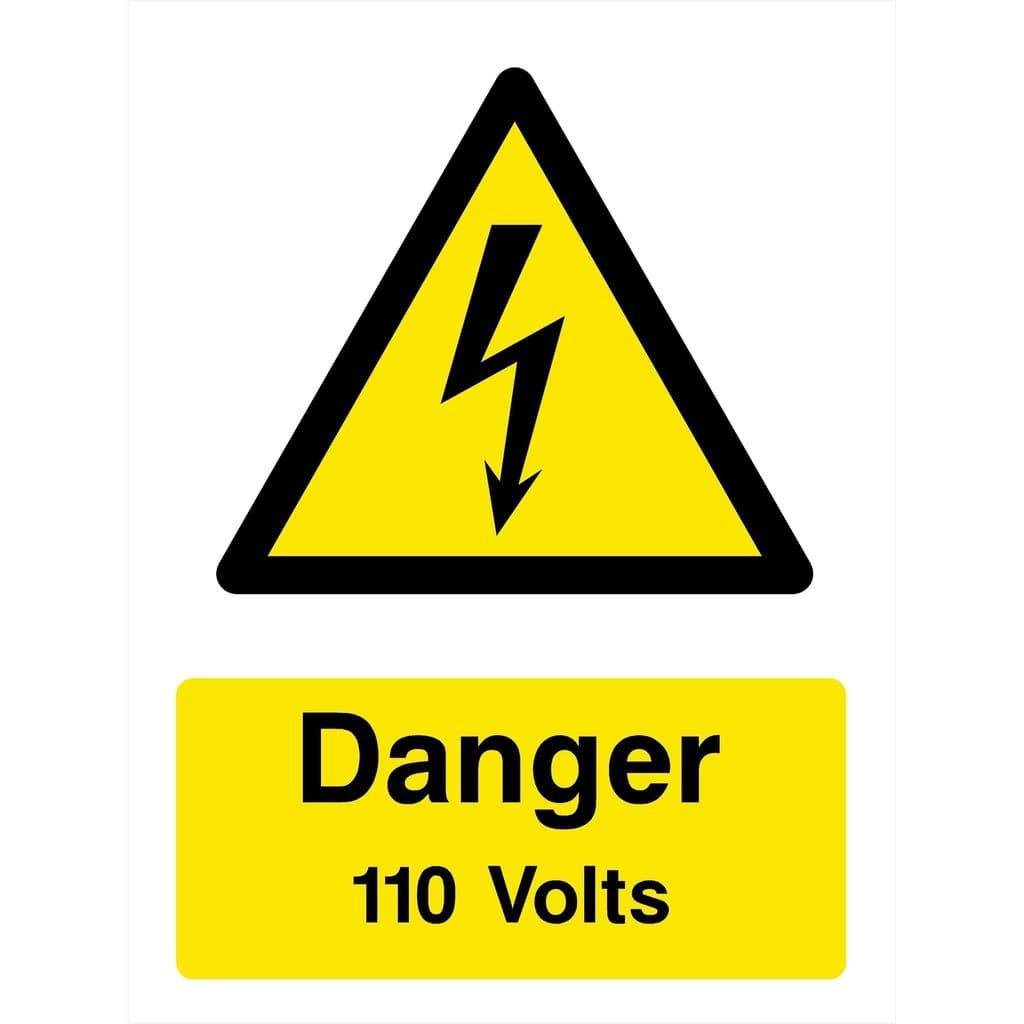 Danger 110 Volts Electrical Sign - The Sign Shed