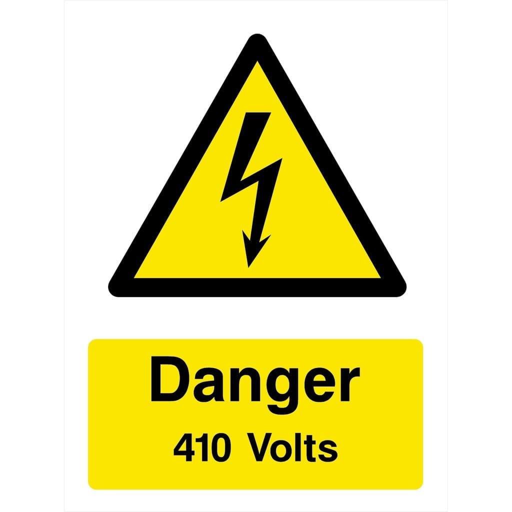 Danger 410 Volts Warning Sign - The Sign Shed
