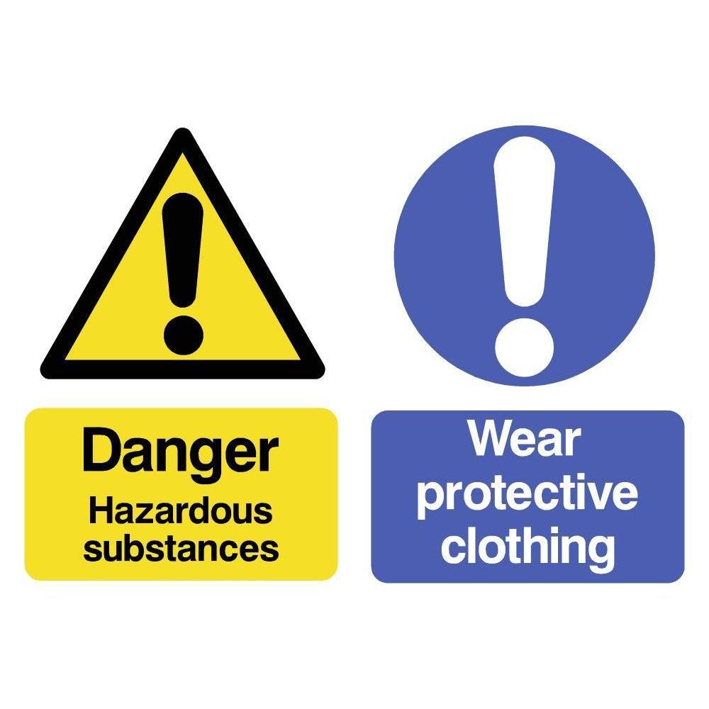 Danger Hazardous Substances Wear Protective Clothing Sign - The Sign Shed
