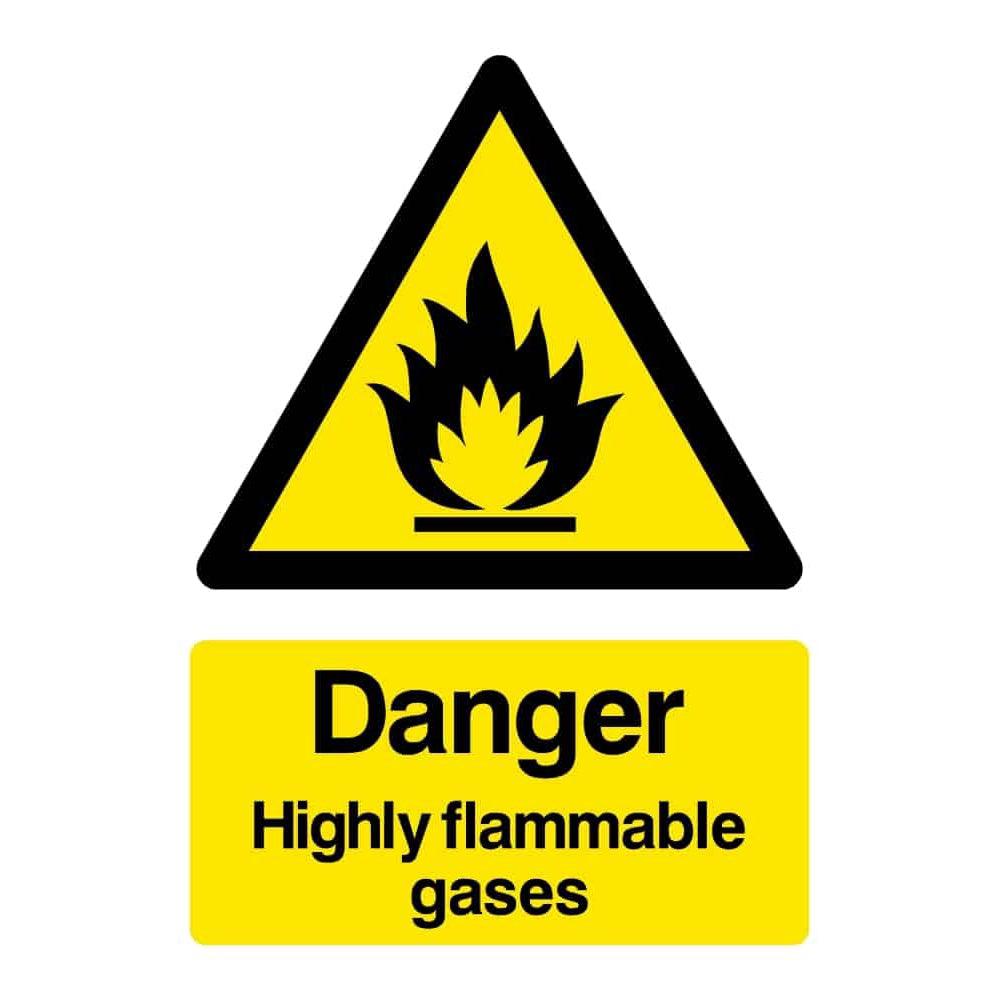 Danger Highly Flammable Gases Sign - The Sign Shed