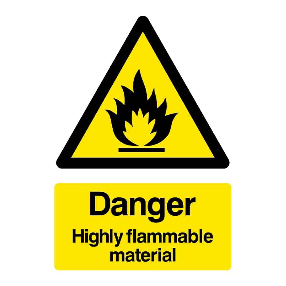 Danger Highly Flammable Material Sign - The Sign Shed