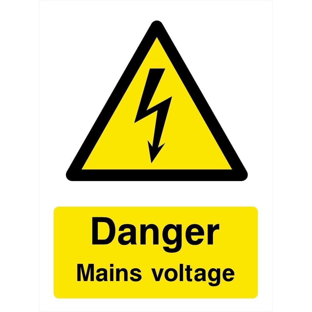 Danger Mains Voltage Sign - The Sign Shed