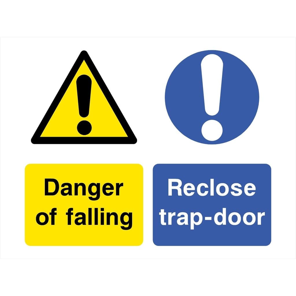 Danger Of Falling Reclose Trap-Door Sign - The Sign Shed