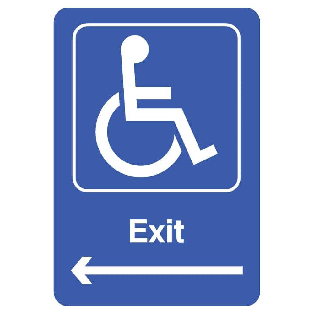 Disabled Exit With Left Arrow Sign - The Sign Shed