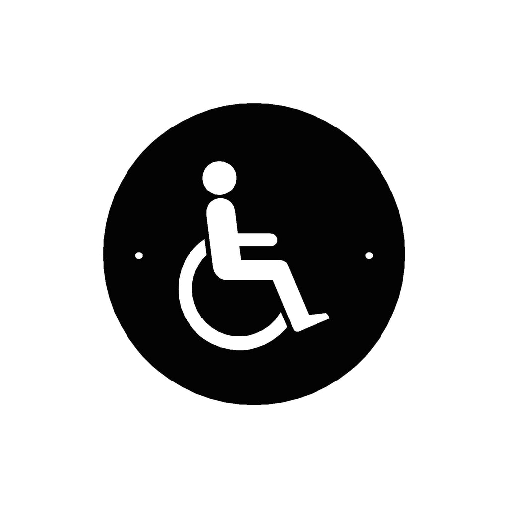 DISABLED Premium Black toilet door sign - The Sign Shed