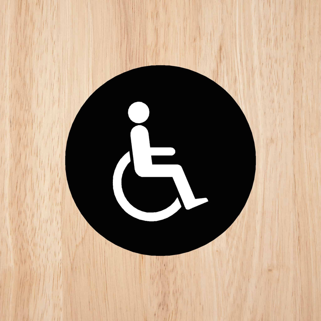 DISABLED Premium Black toilet door sign - The Sign Shed