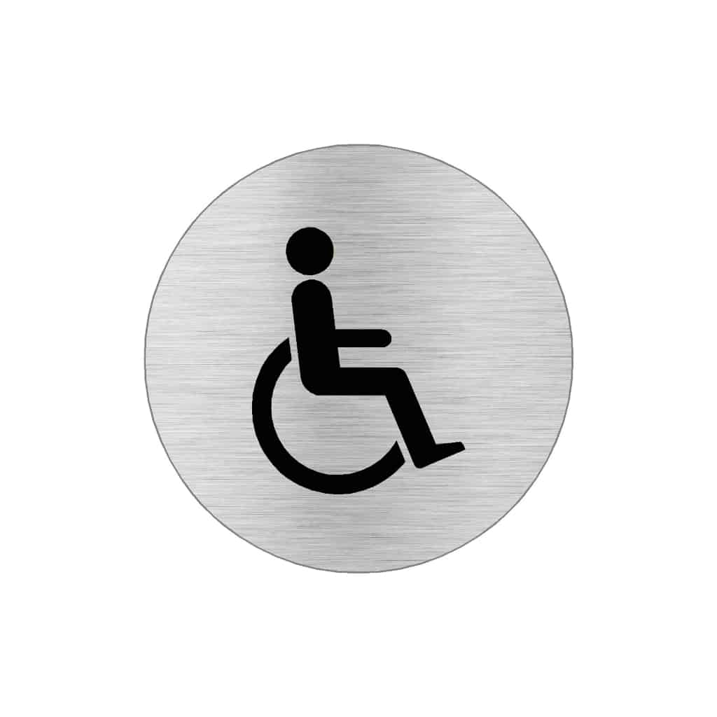 DISABLED Premium Brushed Silver toilet door sign - The Sign Shed